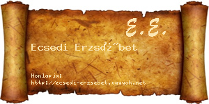 Ecsedi Erzsébet névjegykártya